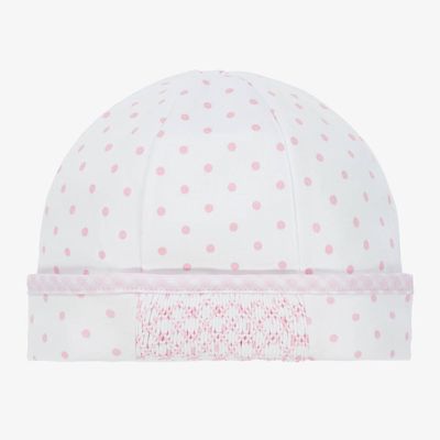 Mini Dot Essentials Smocked Hat Pink Dot