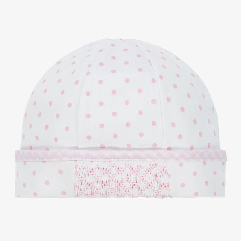 Mini Dot Essentials Smocked Hat Pink Dot, Small