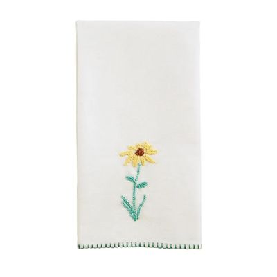 Yellow Daisy French Knot Towel