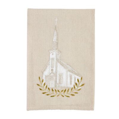 Painted Church Tea Towel