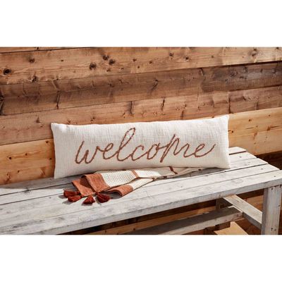 Welcome Embroidered Pillow