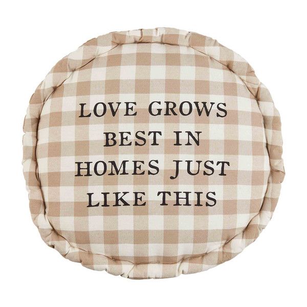 Plaid Love Grows Best Round Pillow