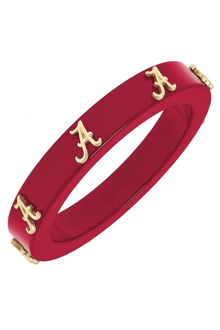 Alabama Resin Logo Bangle, Crimson