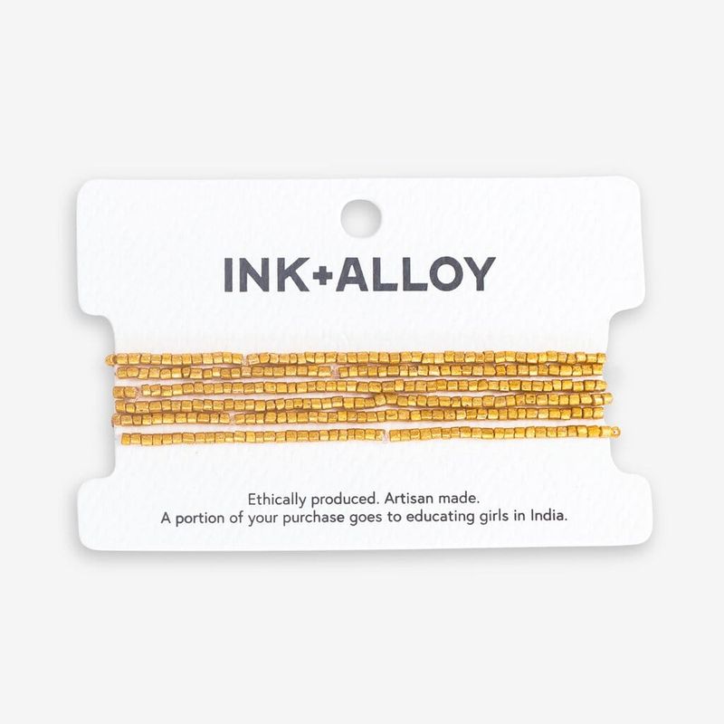 Macy six strand luxe beaded bracelet set gold