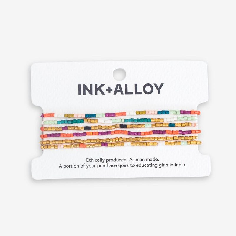Macy Six strand luxe beaded bracelet set rainbow