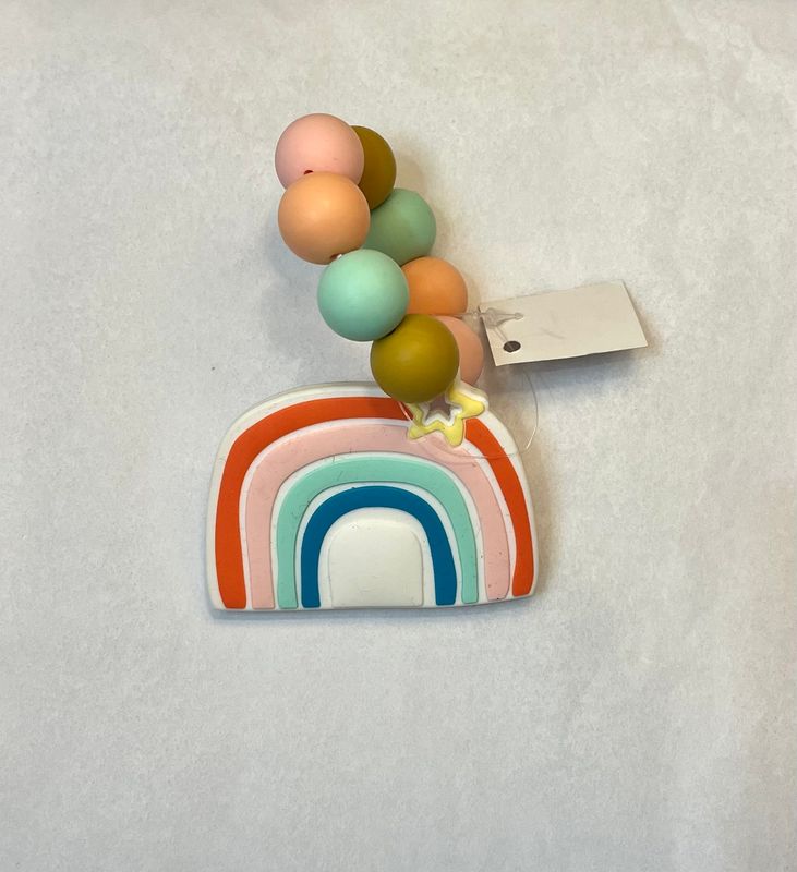 Orange Rainbow Silicone Teether