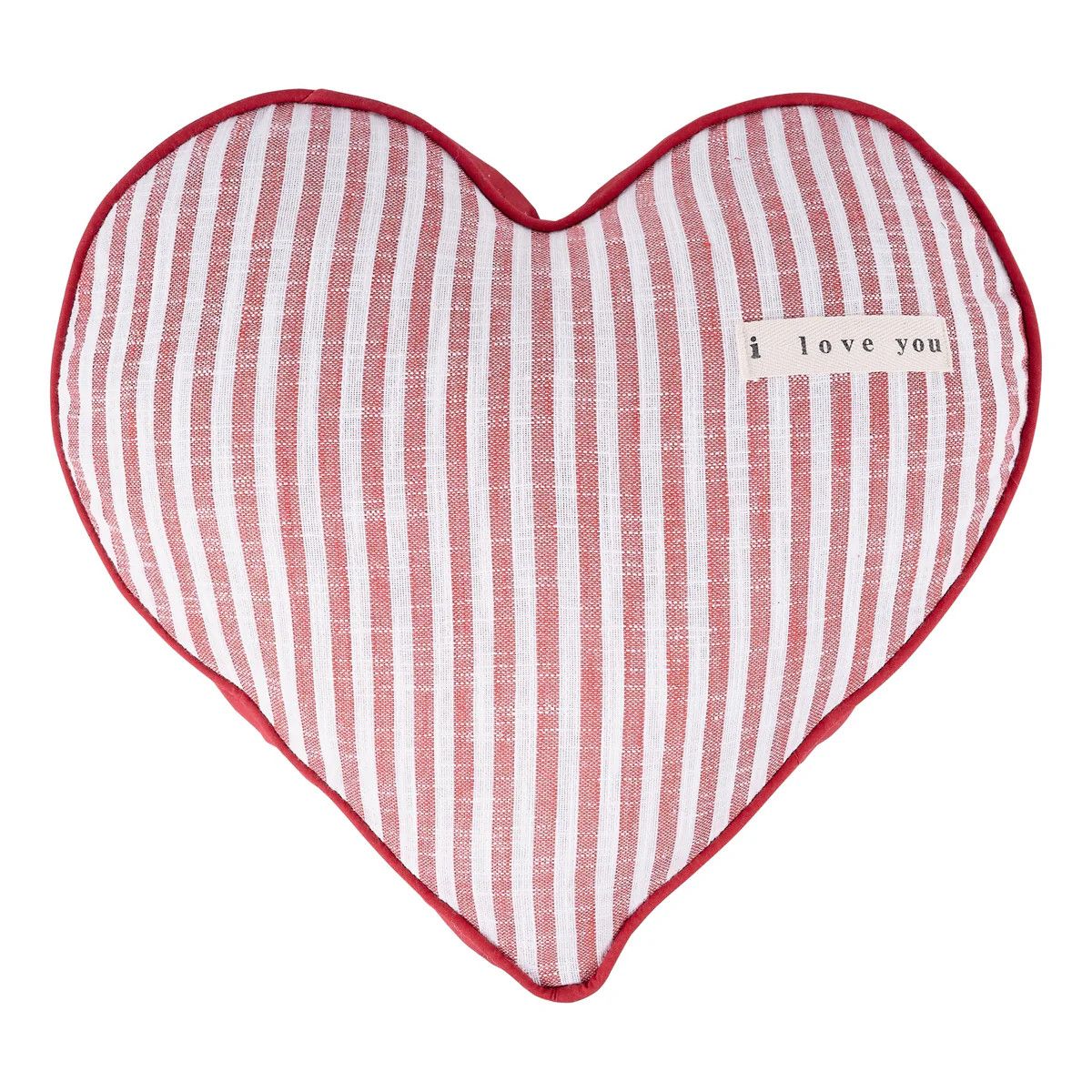 Red Stripe Heart Shaped, Fair Trade Pillow