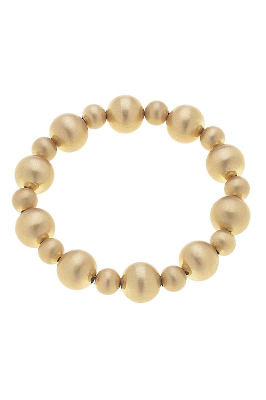 Ember Ball Bead Stretch Bracelet, Satin Gold