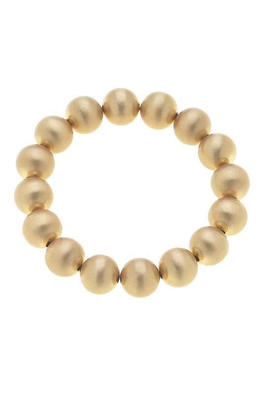 Phoebe Ball Bead Stretch Bracelet, Satin Gold