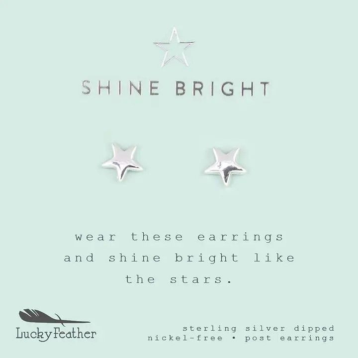 Silver Earrings, Shine Bright Star