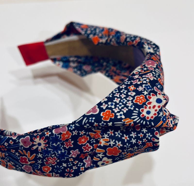 Red &amp; Blue Flower Knot Headband