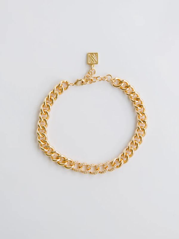 Lily Bracelet, Gold Rhinestone