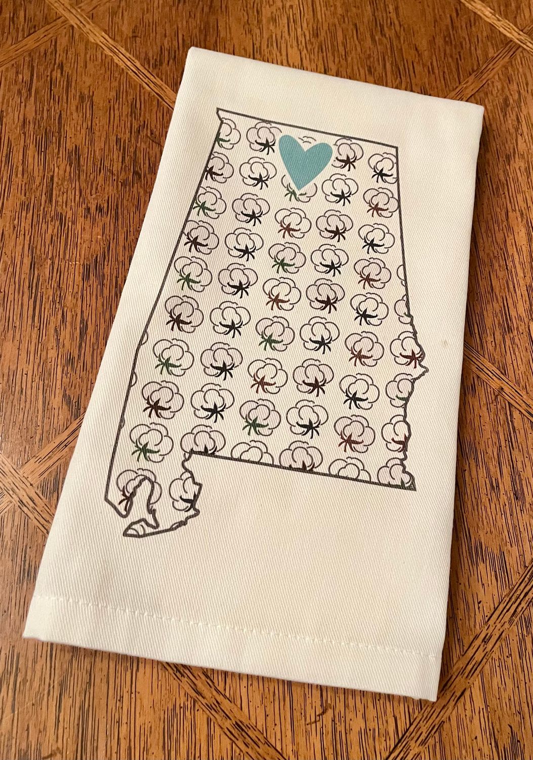 Hand Towel, Hometown Heart: Athens Light Blue