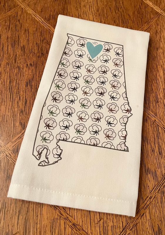 Hand Towel, Hometown Heart: Athens Light Blue