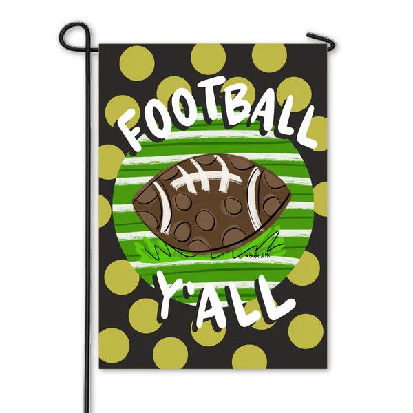 Black and Gold Football Garden Flag