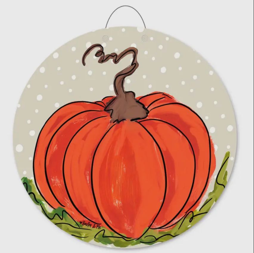 Door Hanger, Classic Long Stem Pumpkin