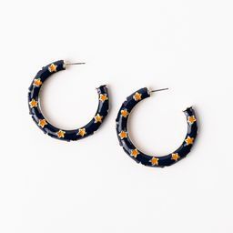 Earrings Justine, Navy &amp; Orange L