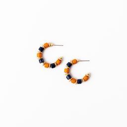 Earrings Cara, Navy &amp; Orange S