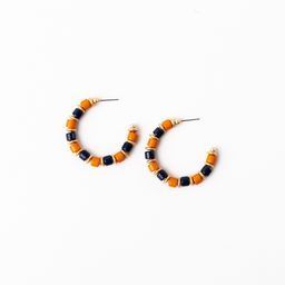 Earrings Cara, Navy &amp; Orange M