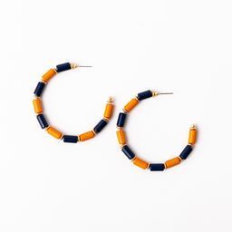 Earrings Cara, Navy &amp; Orange L