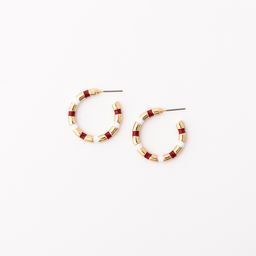 Earrings Nellie, Crimson &amp; White S
