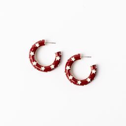 Earrings Justine, Crimson &amp; White M