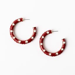 Earrings Justine, Crimson &amp; White L