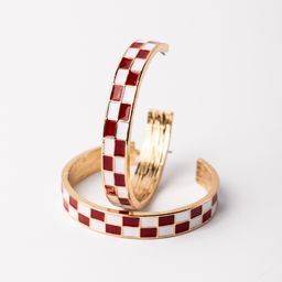 Earrings Sunny, Crimson &amp; White M