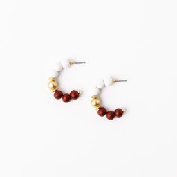 Earrings Janette, Crimson &amp; White S