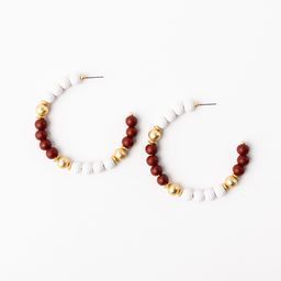 Earrings Janette, Crimson &amp; White L