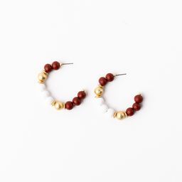 Earrings Janette, Crimson &amp; White M
