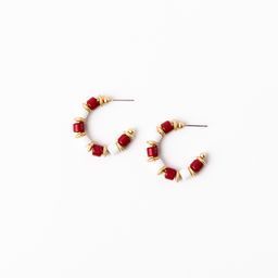 Earrings Cara, Crimson &amp; White S