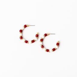 Earrings Cara, Crimson &amp; White M