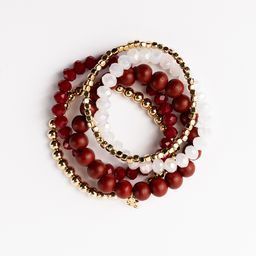 Bracelet Mandy, Crimson &amp; White