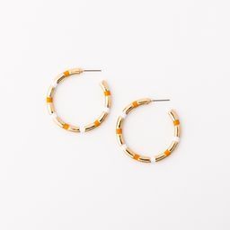 Earrings Nellie, Orange &amp; White M