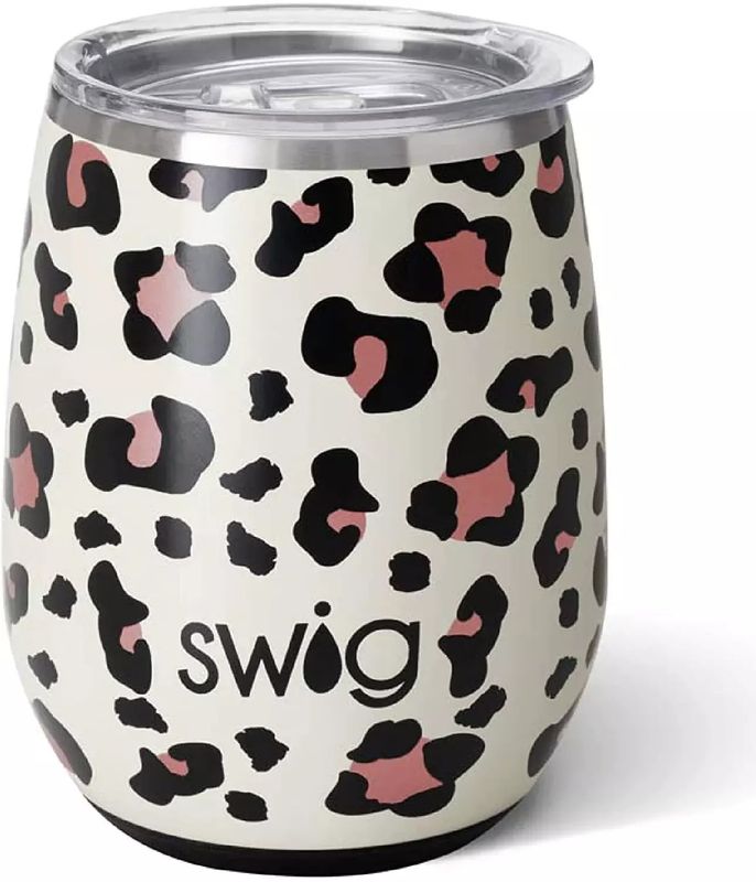 14oz Stemless Wine Cup, Luxy Leopard