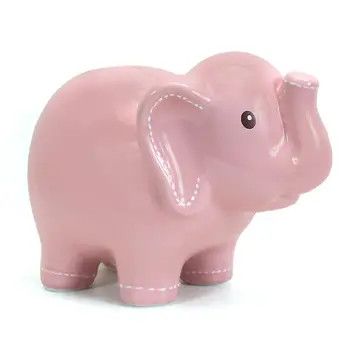 Pink Stitched Elephant Piggy Bank