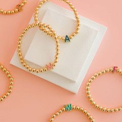 Gold Monica Initial Bracelet