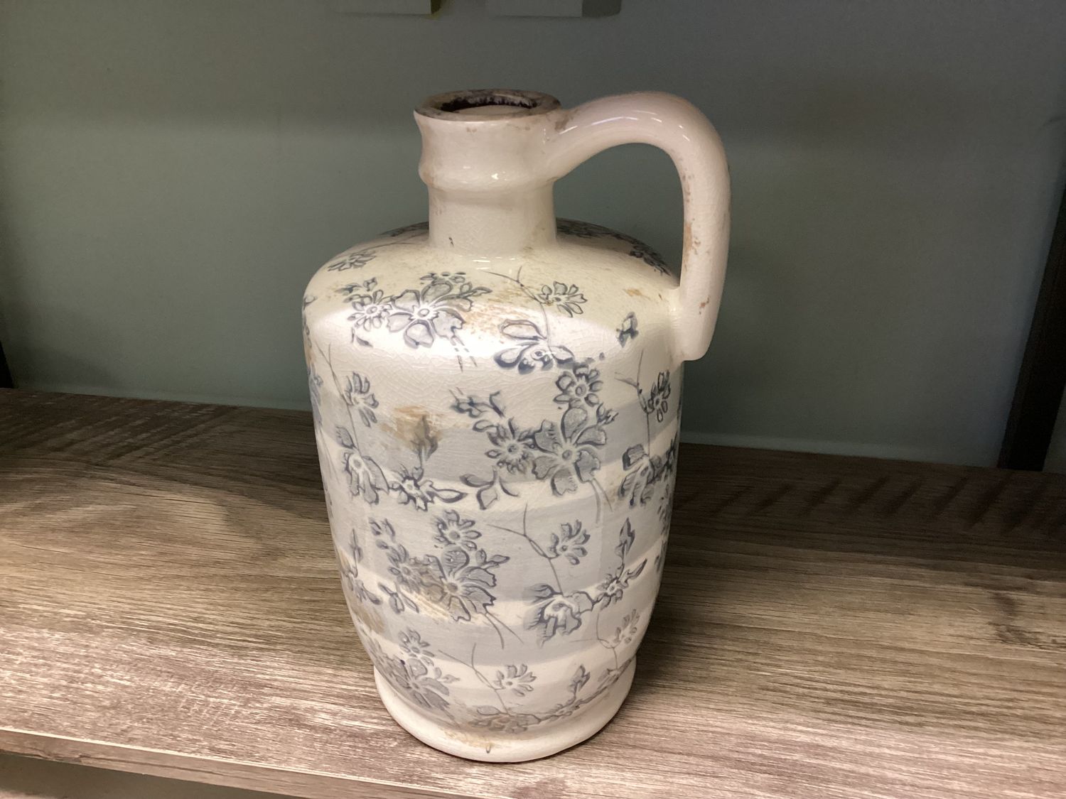 Medium Ceramic Crackle Floral Pitcher