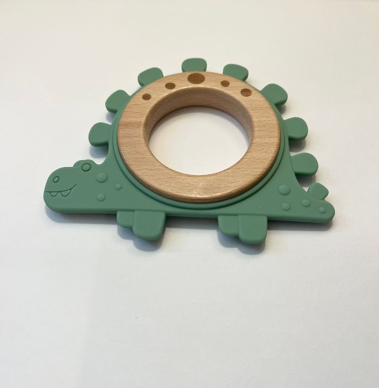 Dino Wood Silicone Teether