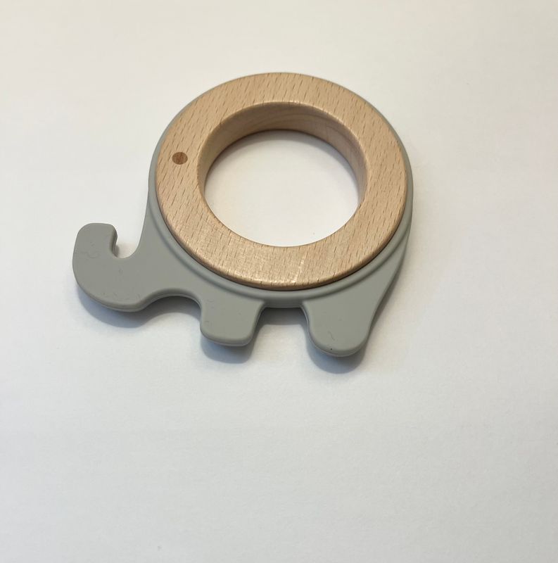 Elephant Wood Silicone Teether