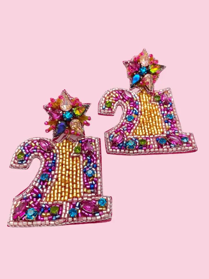 21 Birthday Beaded Earrings
