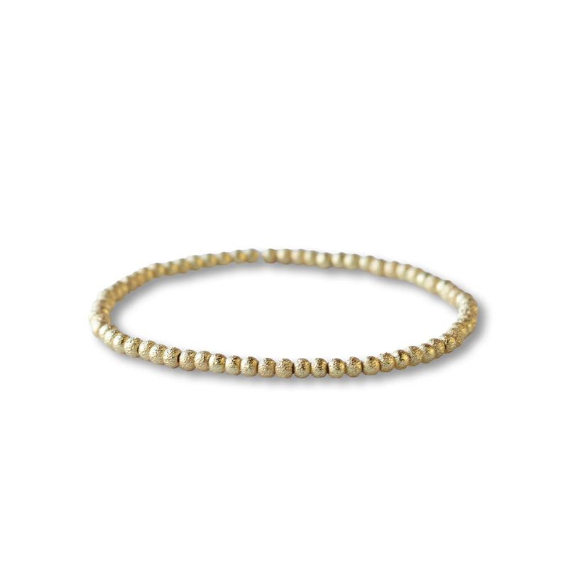 Classic Gold Beaded Bracelets - 3mm Textured