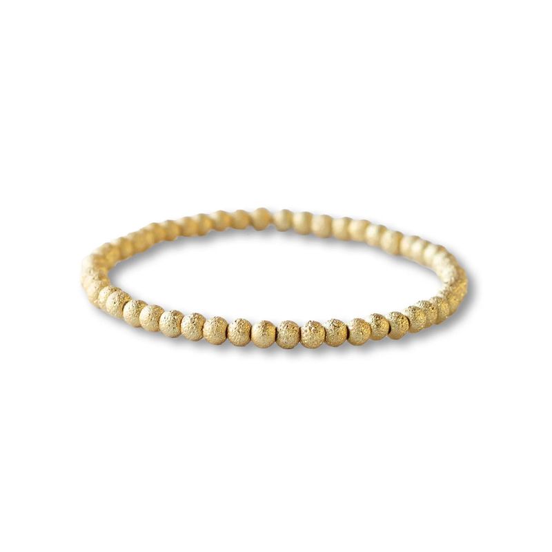 Classic Gold Beaded Bracelets - 4mm Textured
