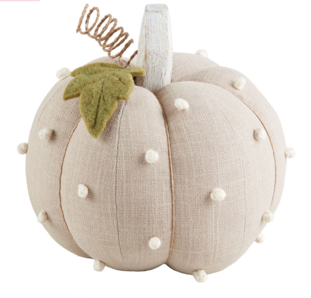 Taupe Dotted Stuffed Pumpkin