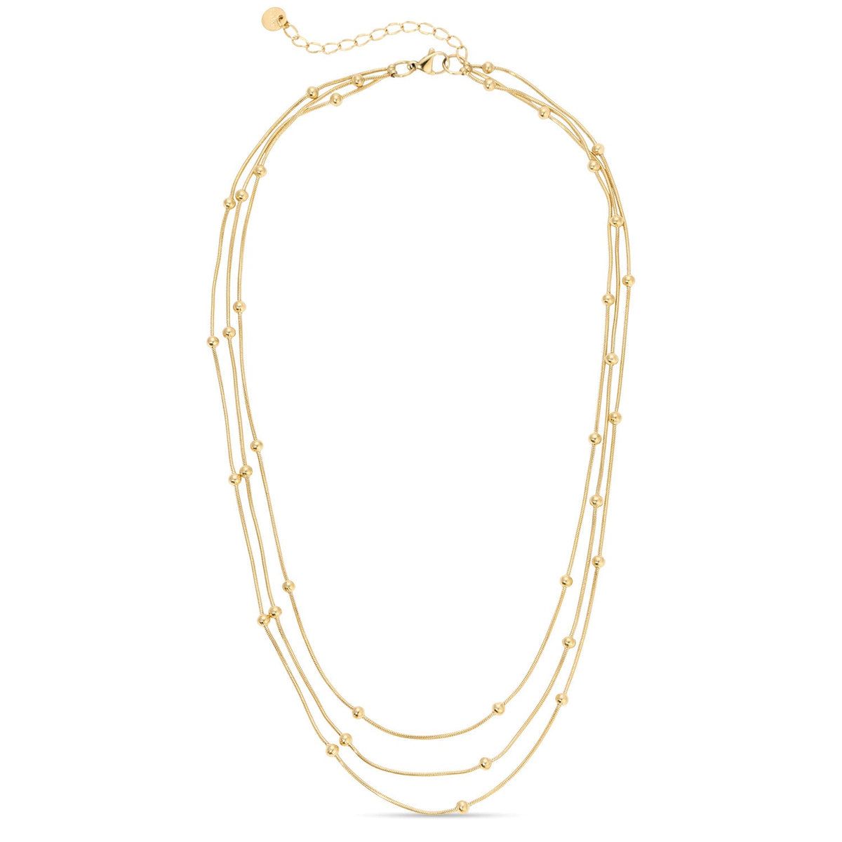 Simplicity Layered Up, Triple Layer Necklace, Gold
