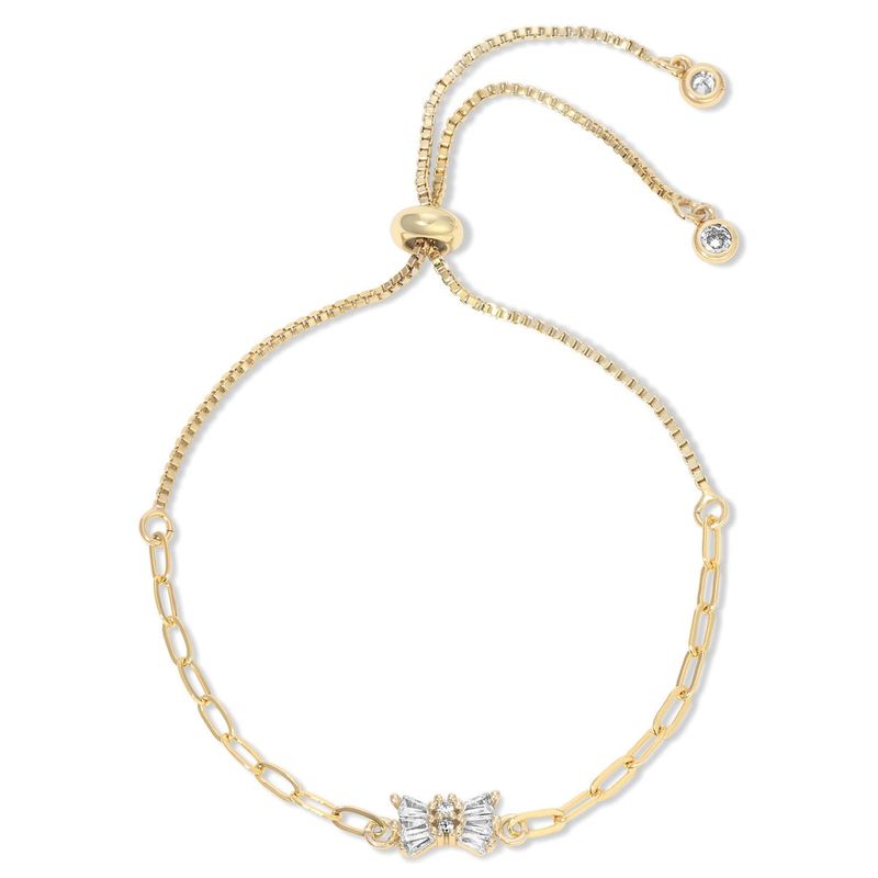 Gold Glitzy Bow Pulley Bracelet