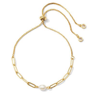 Delicate Link Chain Pearl Pulley Bracelet