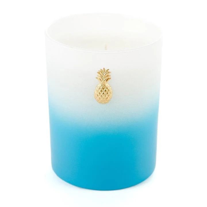 14oz Blue Ombre Candle Cork Lid, Coconut Cabana