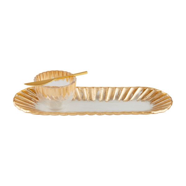 Gold Edge Tray &amp; Dip Set